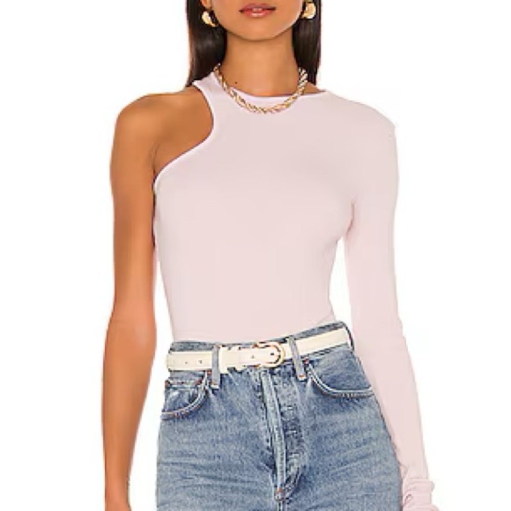 Agolde One-Shoulder Light Pink Bodysuit